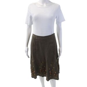 Cynthia Cynthia Steffe Womens Wool Lined Floral Embroidered Skirt Green Size 2